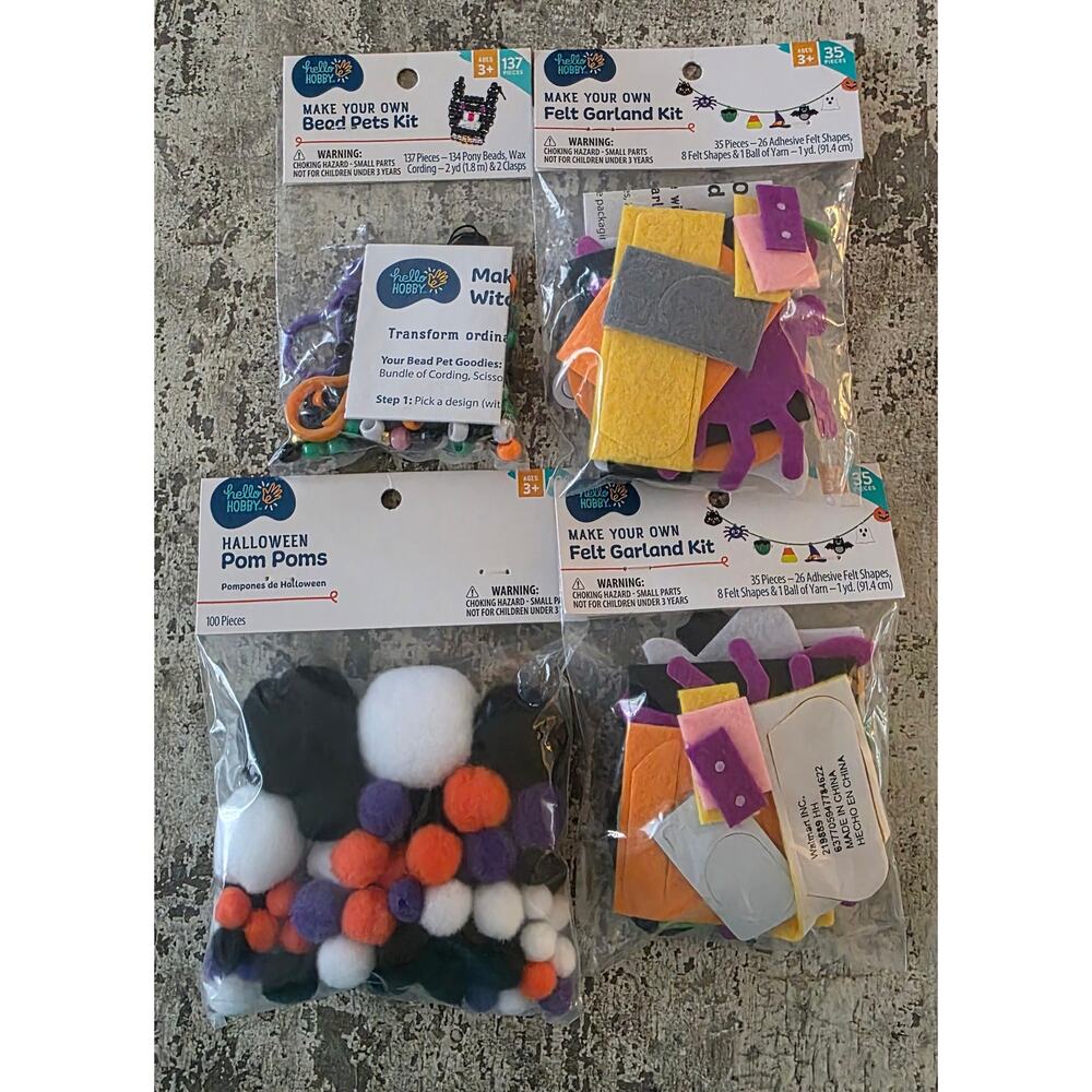Halloween Craft Kit Bundle by hello Hobby (Lot of 4)